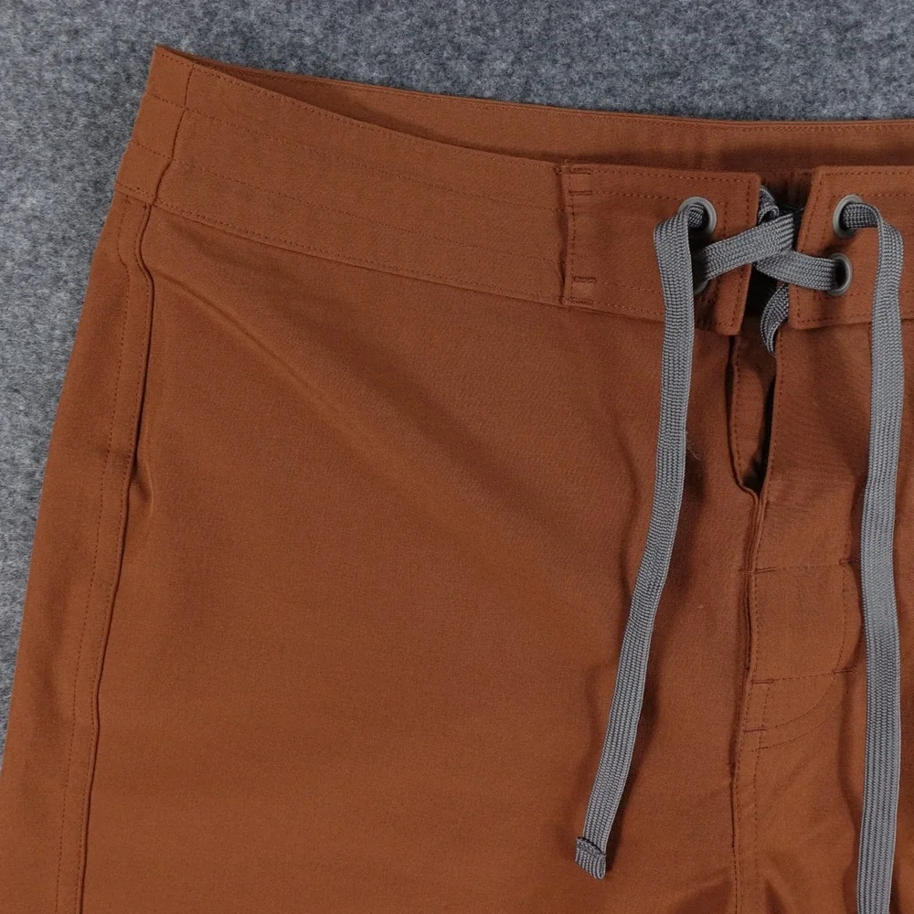 prAna Board Shorts Mens 28 Quick Dry Surf Swim Rust Brown
